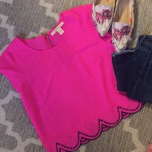Hot pink cropped blouse